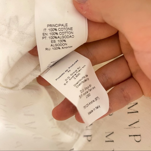 LIKE NEW. MVP Wardrobe DENIM MIN SKIRT LOGO WHITE - Picture 11 of 12